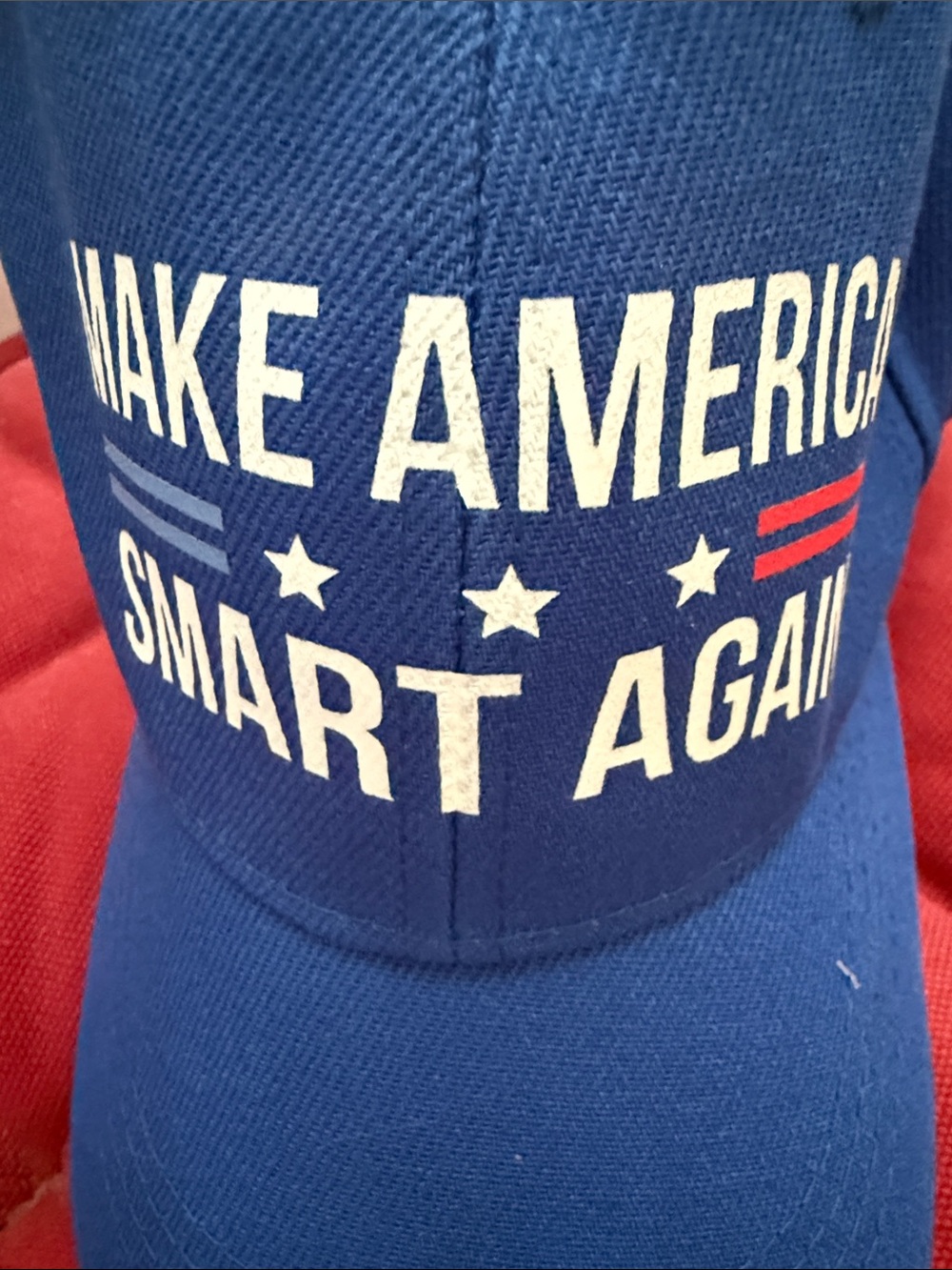 Blue 'Make America Smart Again' Novelty Cap